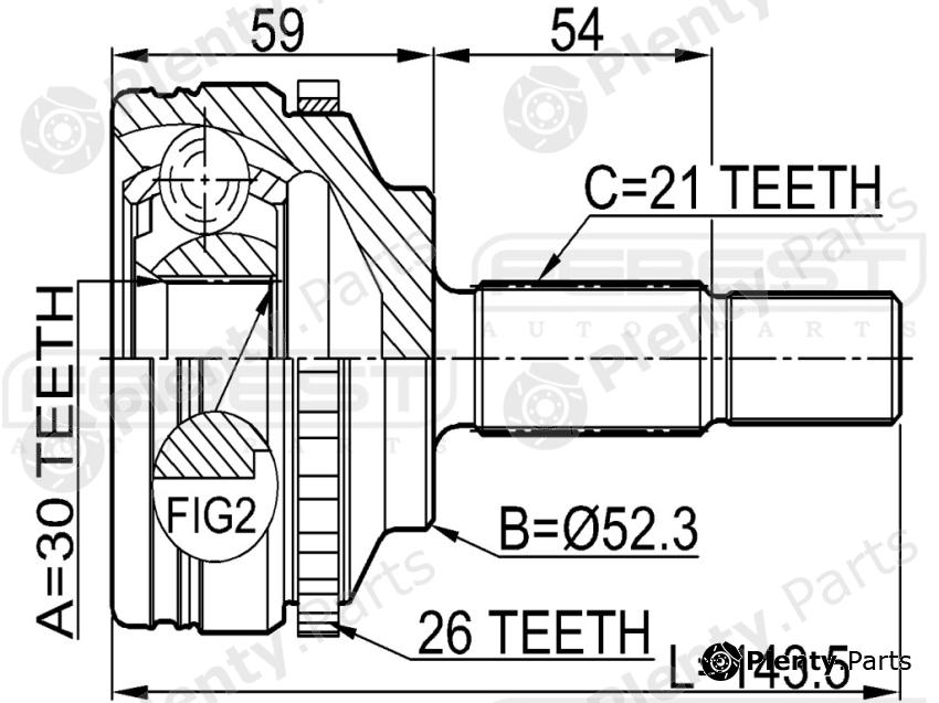 FEBEST part 2410-LOGA26 (2410LOGA26) Joint, drive shaft