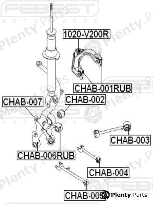  FEBEST part CHAB-001RUB (CHAB001RUB) Control Arm-/Trailing Arm Bush