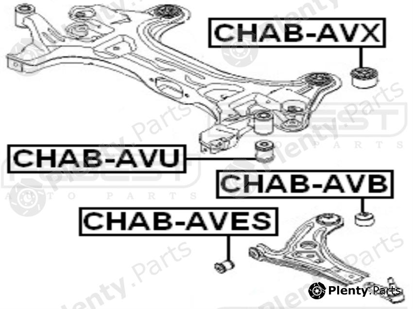  FEBEST part CHAB-AVES (CHABAVES) Control Arm-/Trailing Arm Bush