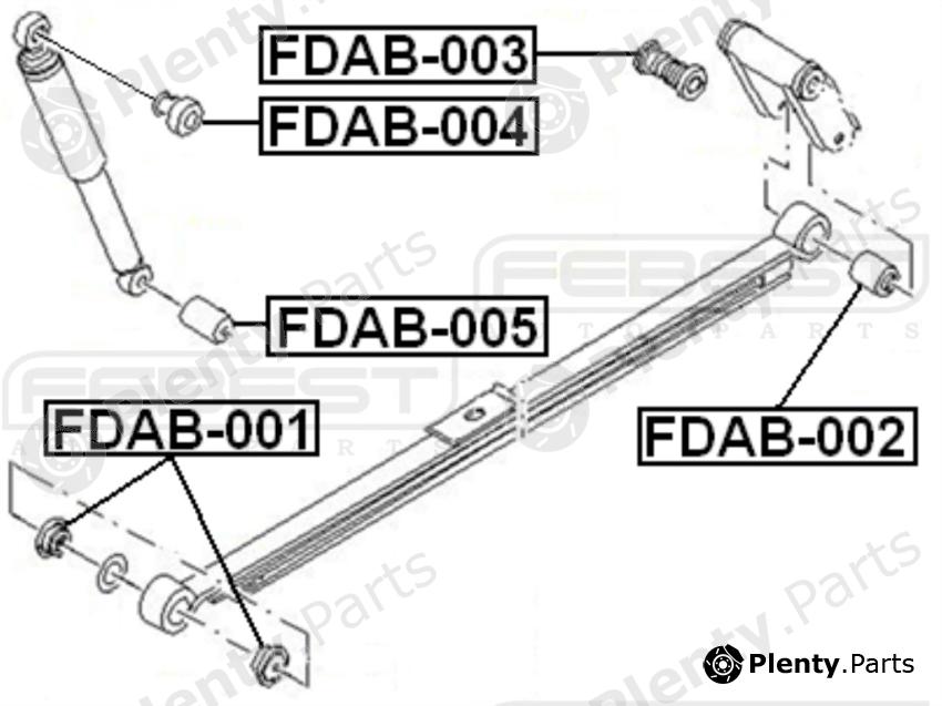  FEBEST part FDAB005 Bush, shock absorber