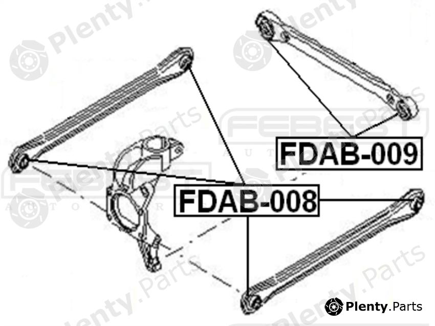  FEBEST part FDAB-008 (FDAB008) Control Arm-/Trailing Arm Bush