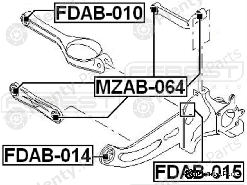  FEBEST part FDAB-014 (FDAB014) Control Arm-/Trailing Arm Bush