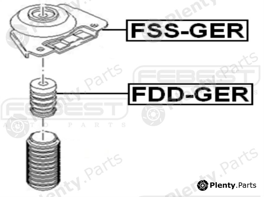  FEBEST part FDD-GER (FDDGER) Shock Absorber