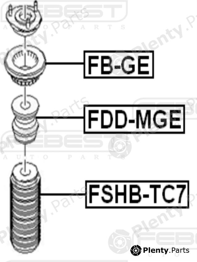  FEBEST part FDD-MGE (FDDMGE) Shock Absorber