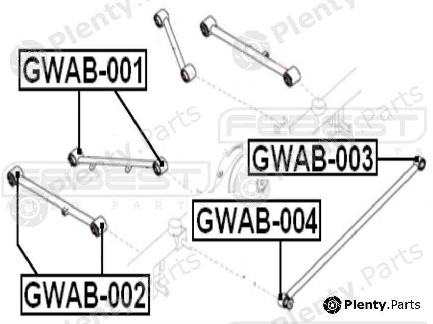  FEBEST part GWAB-001 (GWAB001) Control Arm-/Trailing Arm Bush