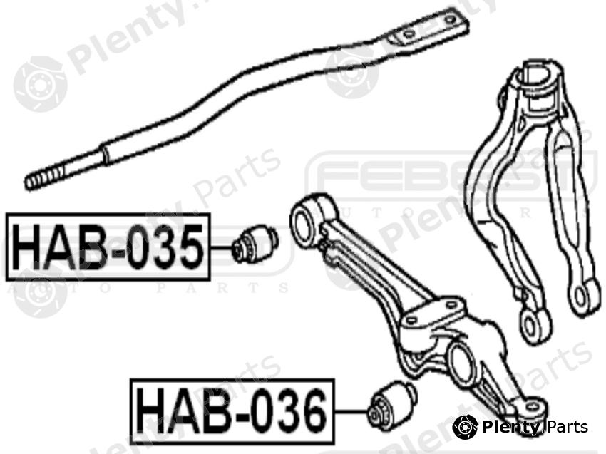  FEBEST part HAB-036 (HAB036) Control Arm-/Trailing Arm Bush