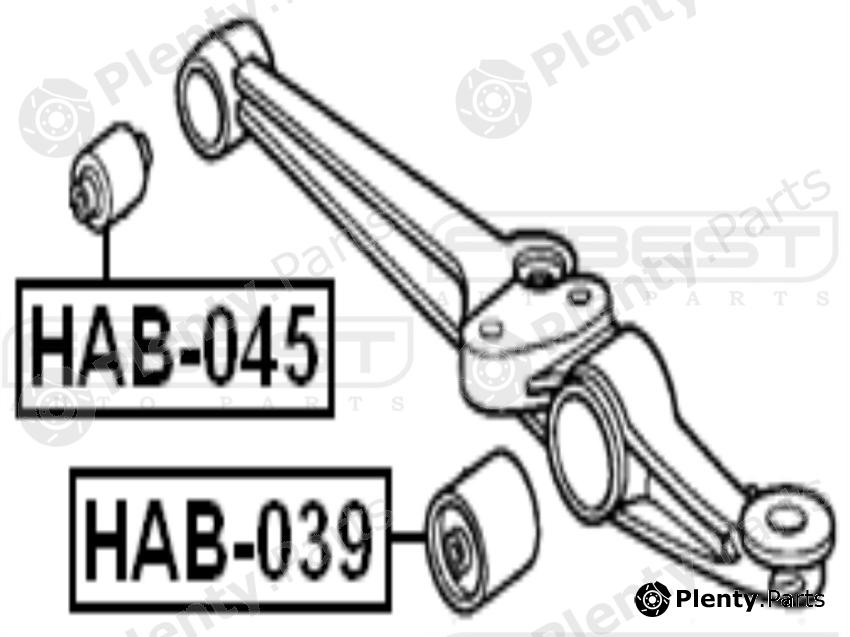  FEBEST part HAB045 Control Arm-/Trailing Arm Bush