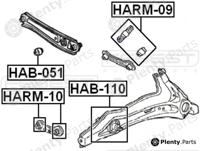  FEBEST part HAB051 Control Arm-/Trailing Arm Bush