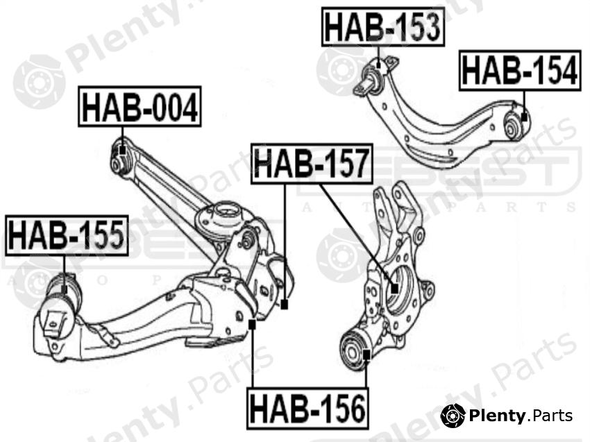  FEBEST part HAB155 Control Arm-/Trailing Arm Bush