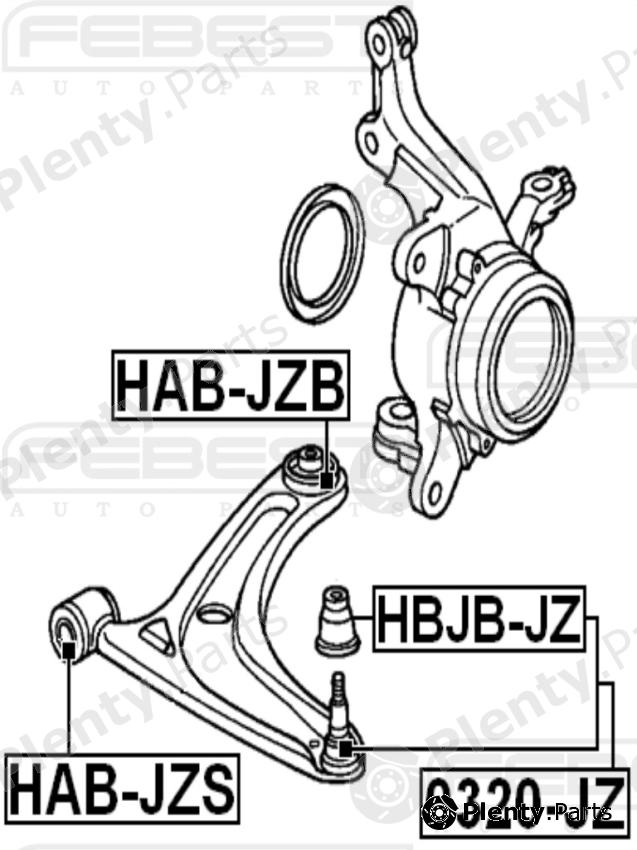  FEBEST part HABJZB Control Arm-/Trailing Arm Bush
