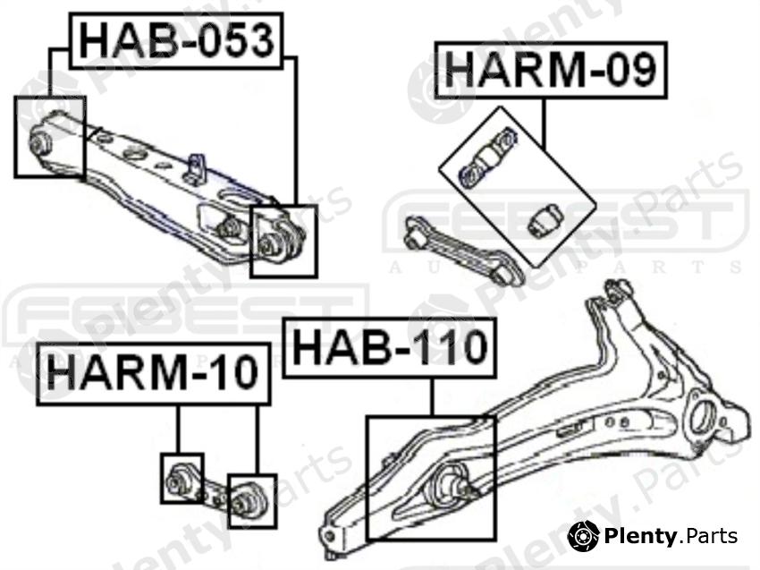  FEBEST part HARM-10 (HARM10) Control Arm-/Trailing Arm Bush