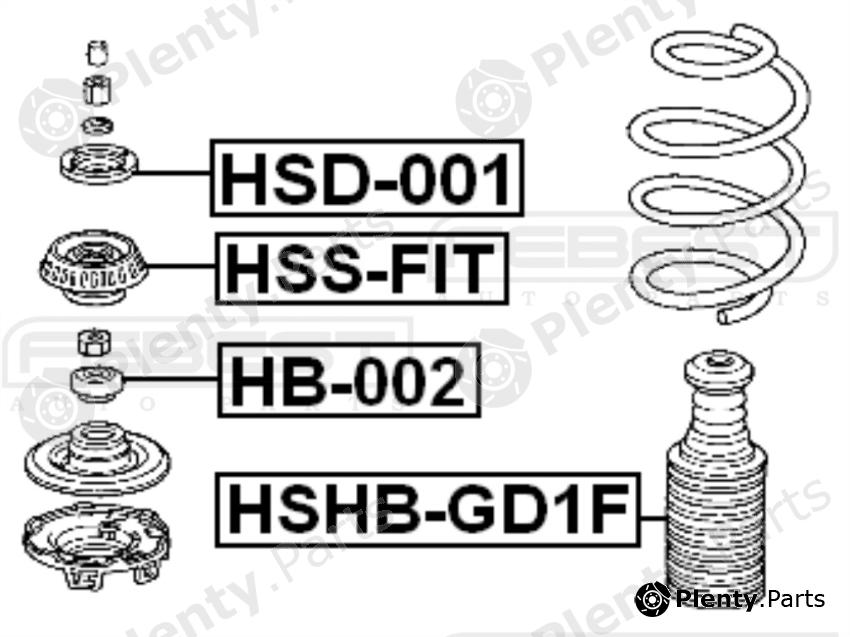  FEBEST part HB-002 (HB002) Anti-Friction Bearing, suspension strut support mounting