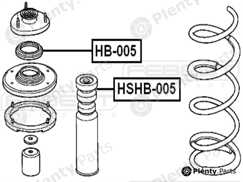  FEBEST part HB-005 (HB005) Anti-Friction Bearing, suspension strut support mounting