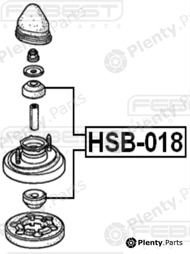  FEBEST part HSB018 Spacer Bush, shock absorber
