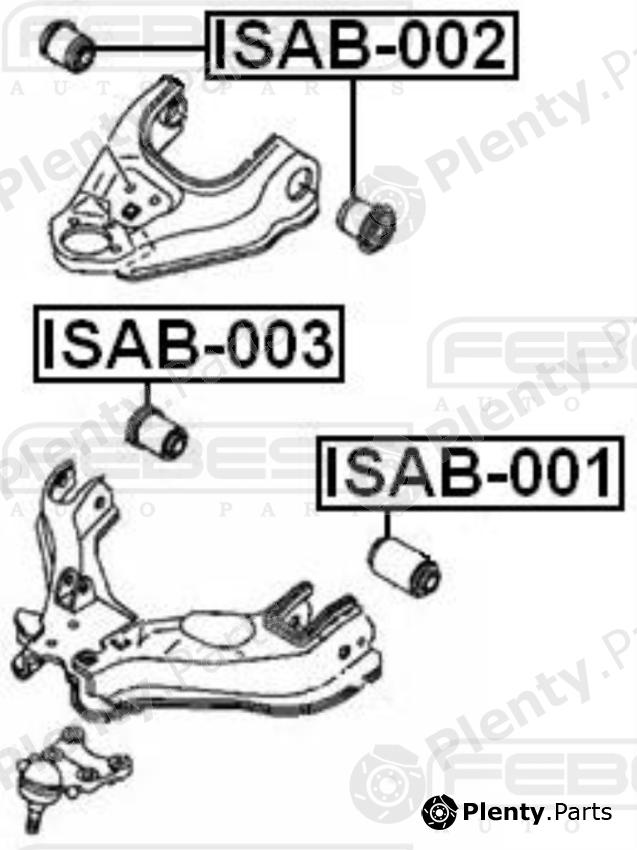  FEBEST part ISAB-001 (ISAB001) Control Arm-/Trailing Arm Bush