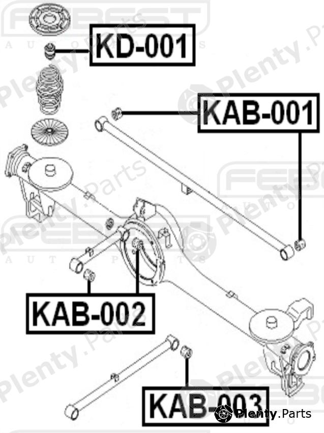 FEBEST part KAB003 Control Arm-/Trailing Arm Bush