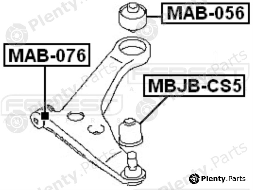  FEBEST part MAB076 Control Arm-/Trailing Arm Bush