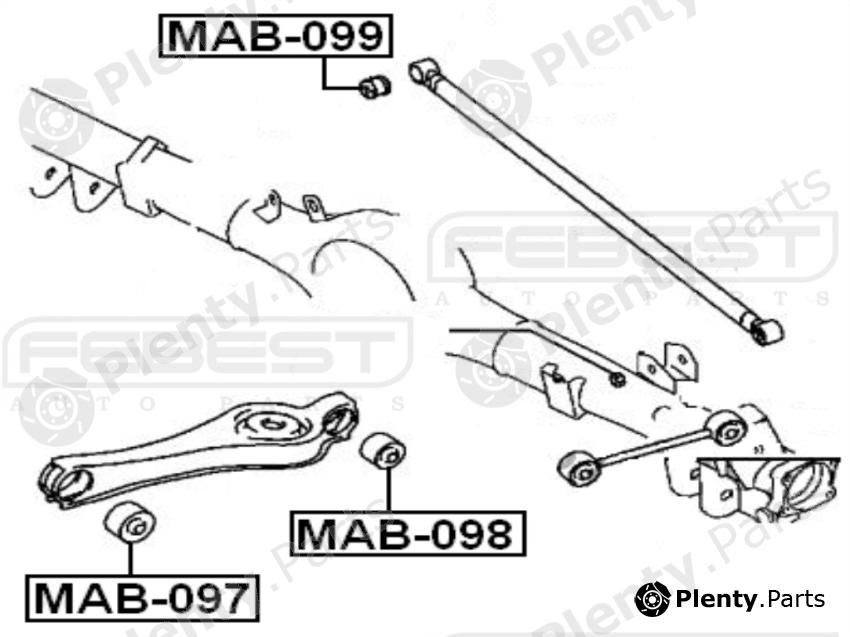  FEBEST part MAB099 Control Arm-/Trailing Arm Bush