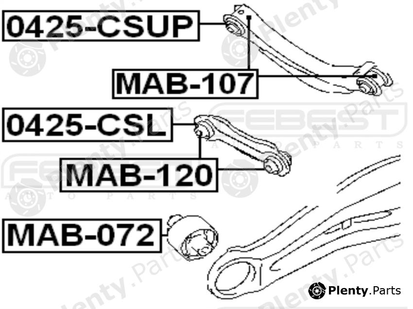  FEBEST part MAB120 Control Arm-/Trailing Arm Bush
