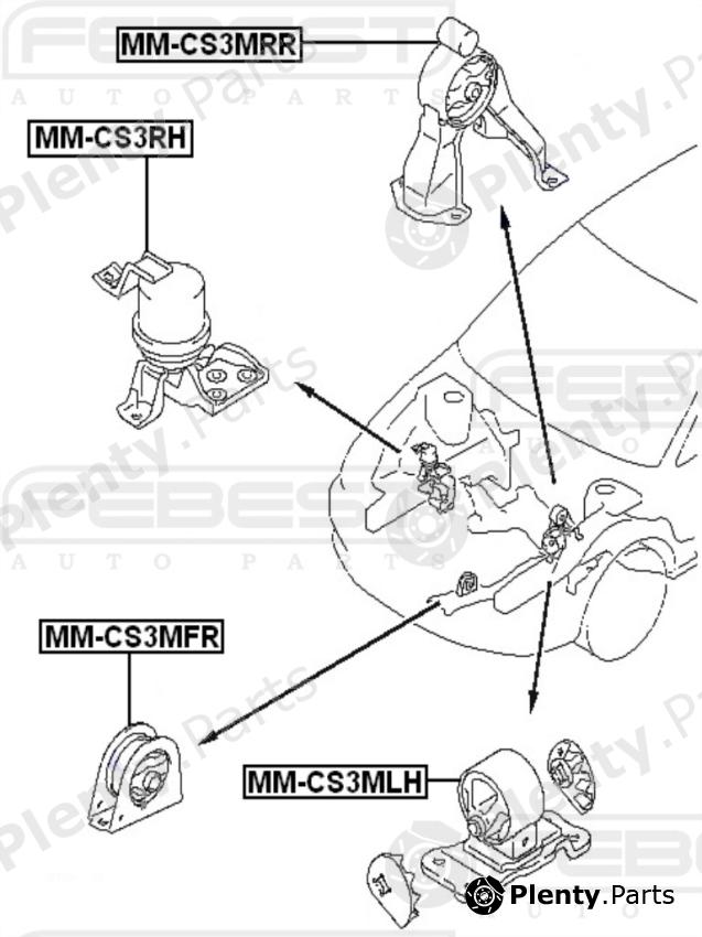 FEBEST part MM-CS3MRR (MMCS3MRR) Engine Mounting