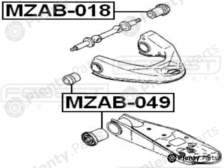  FEBEST part MZAB018 Control Arm-/Trailing Arm Bush