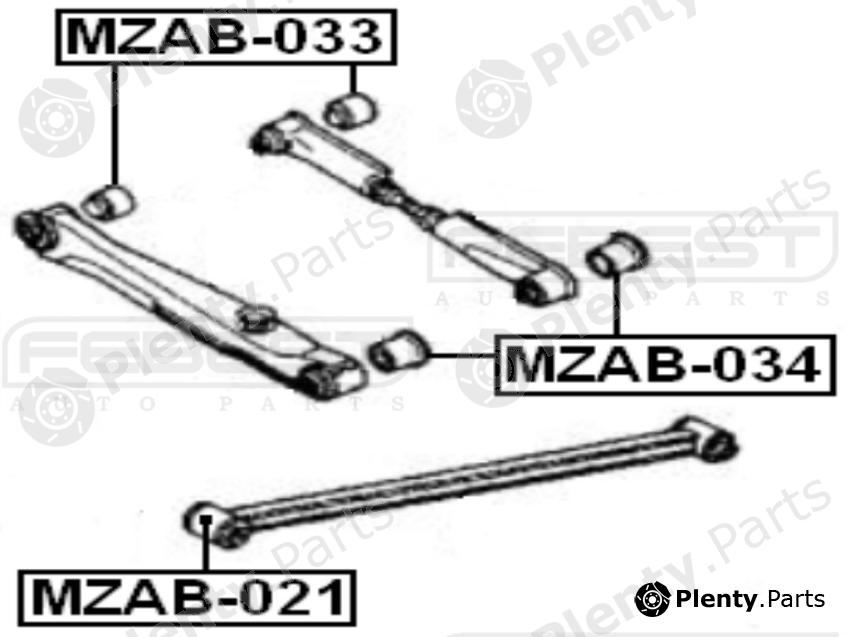  FEBEST part MZAB-033 (MZAB033) Control Arm-/Trailing Arm Bush
