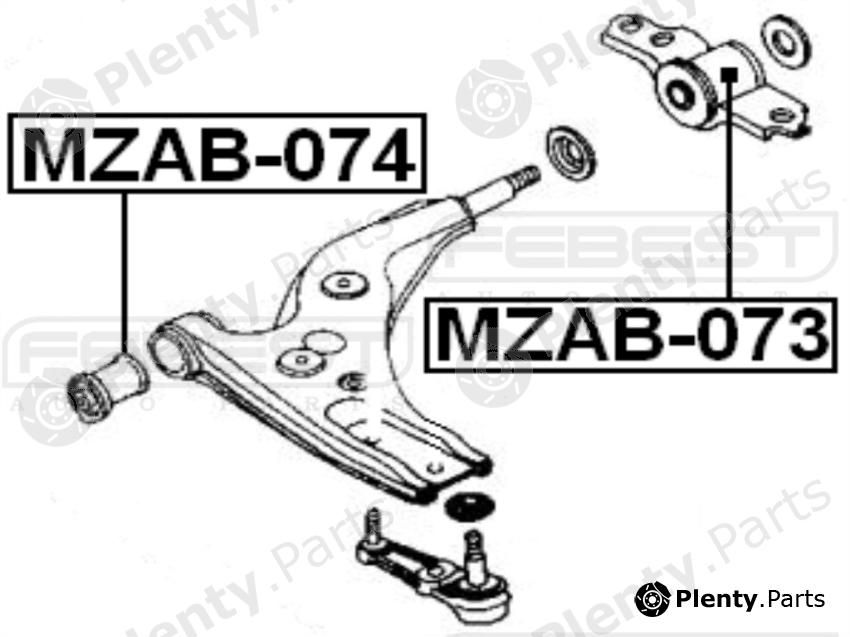  FEBEST part MZAB073 Control Arm-/Trailing Arm Bush