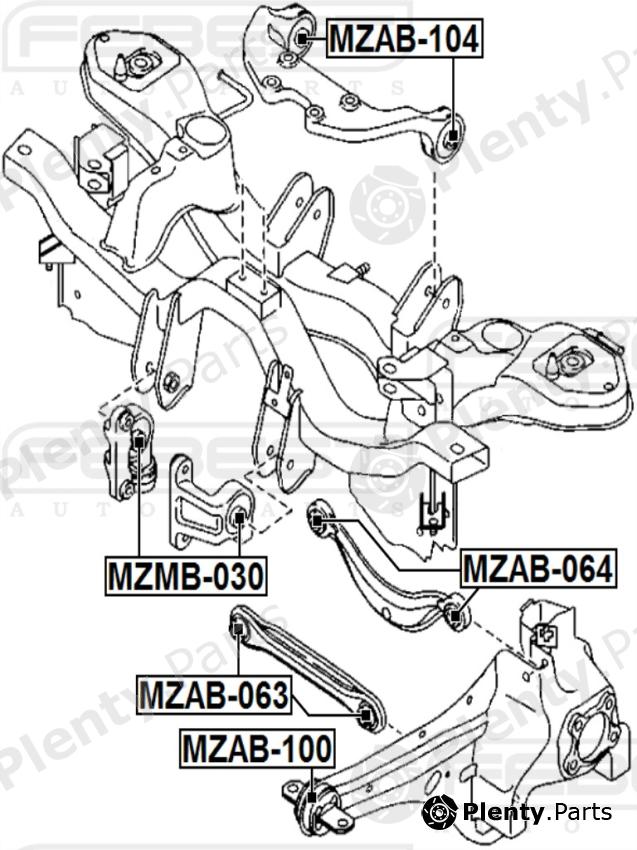  FEBEST part MZAB-104 (MZAB104) Mounting, differential