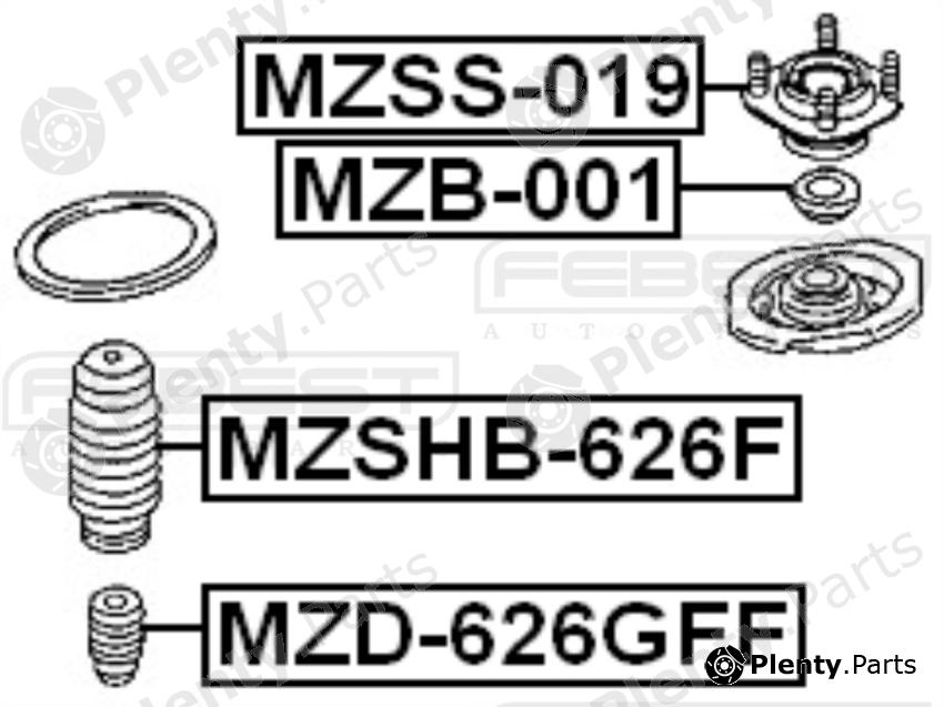  FEBEST part MZB001 Anti-Friction Bearing, suspension strut support mounting