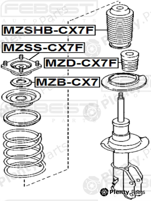  FEBEST part MZB-CX7 (MZBCX7) Anti-Friction Bearing, suspension strut support mounting