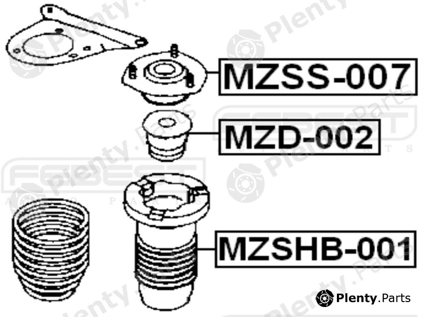  FEBEST part MZSHB001 Protective Cap/Bellow, shock absorber