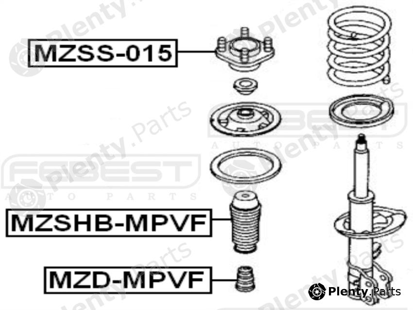  FEBEST part MZSS015 Mounting, shock absorbers