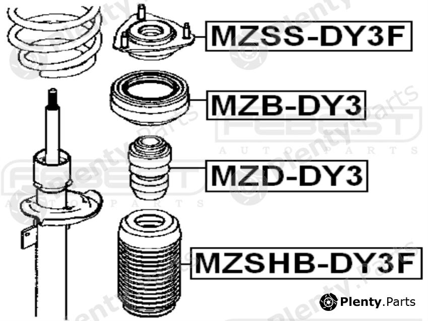  FEBEST part MZSSDY3F Mounting, shock absorbers