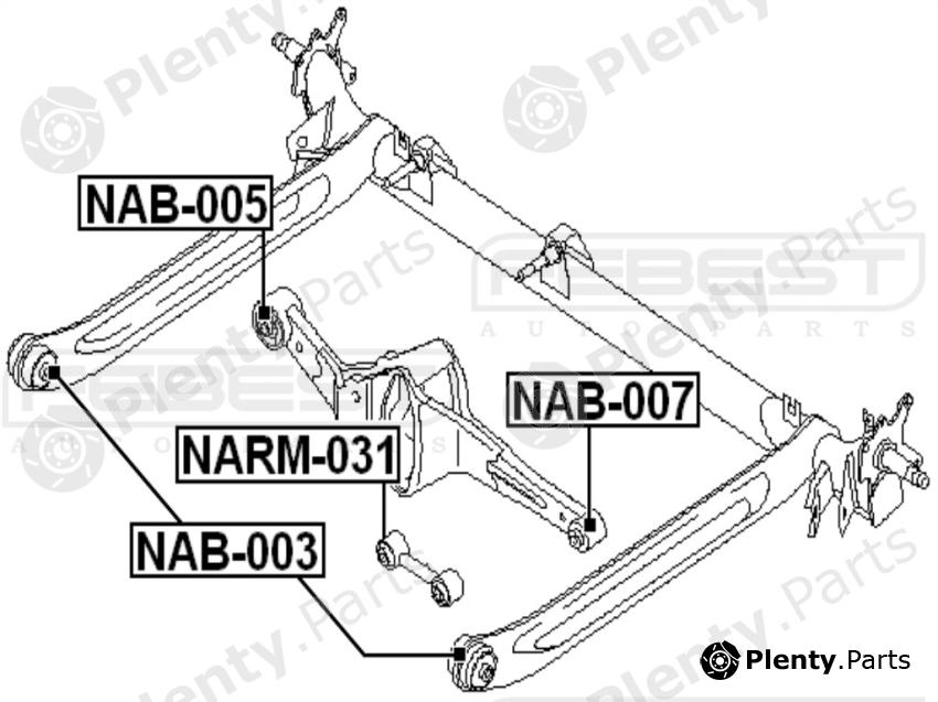  FEBEST part NAB005 Control Arm-/Trailing Arm Bush