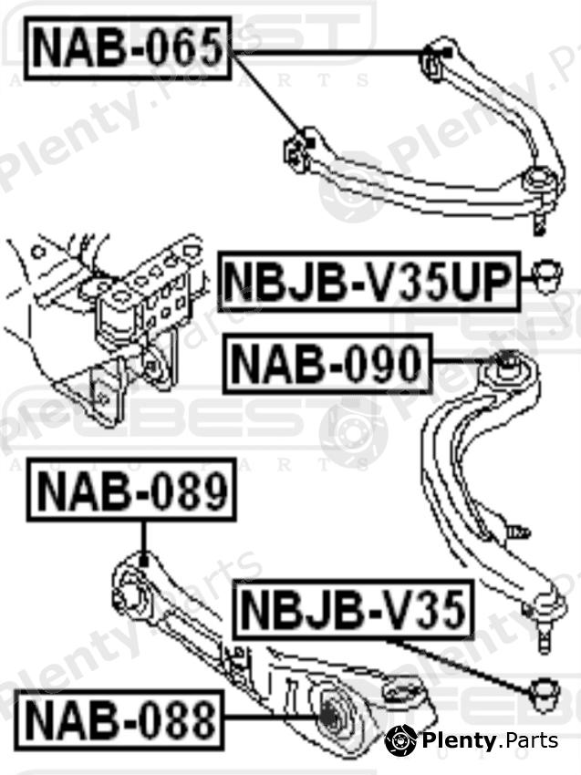  FEBEST part NAB090 Control Arm-/Trailing Arm Bush