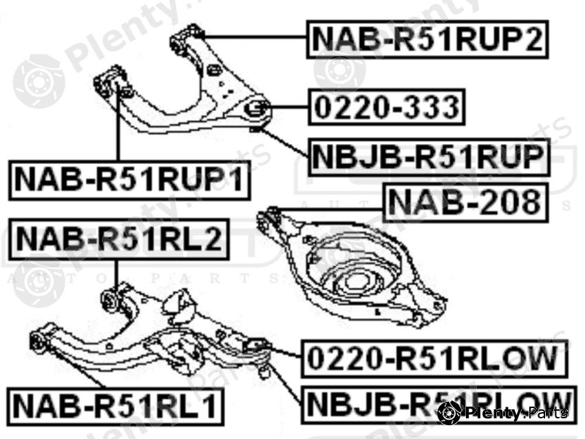  FEBEST part NAB208 Control Arm-/Trailing Arm Bush