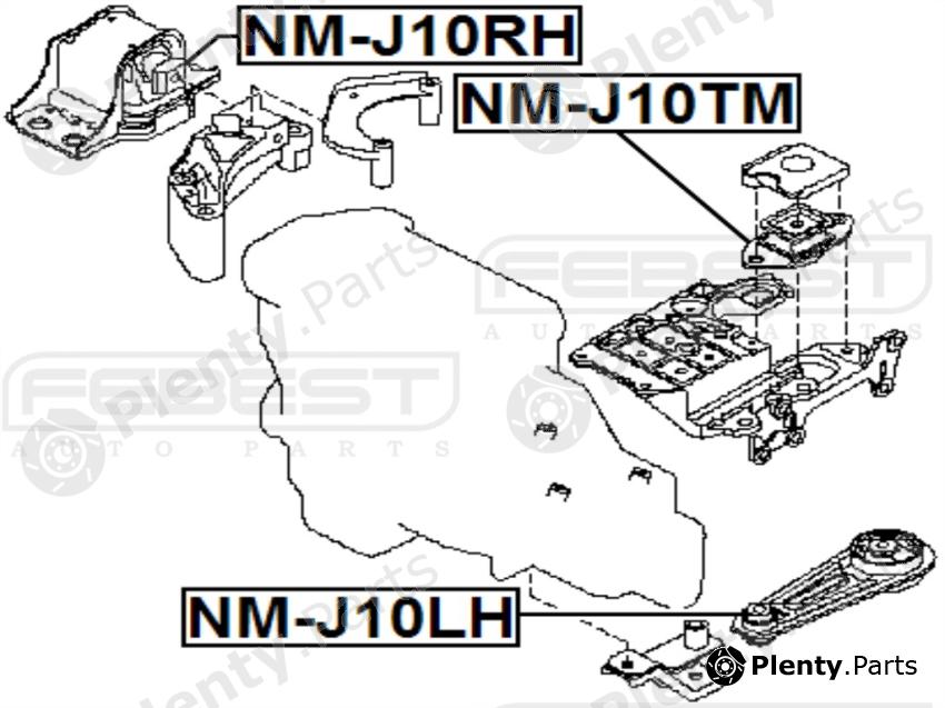  FEBEST part NM-J10TM (NMJ10TM) Mounting, manual transmission