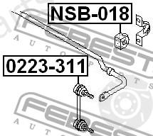  FEBEST part NSB018 Stabiliser Mounting