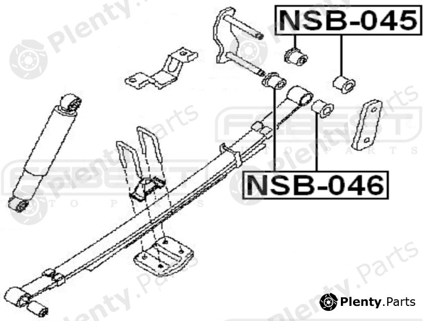  FEBEST part NSB-045 (NSB045) Bush, leaf spring