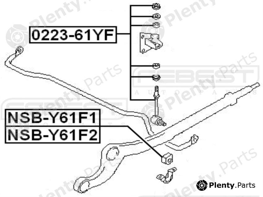  FEBEST part NSBY61F1 Stabiliser Mounting