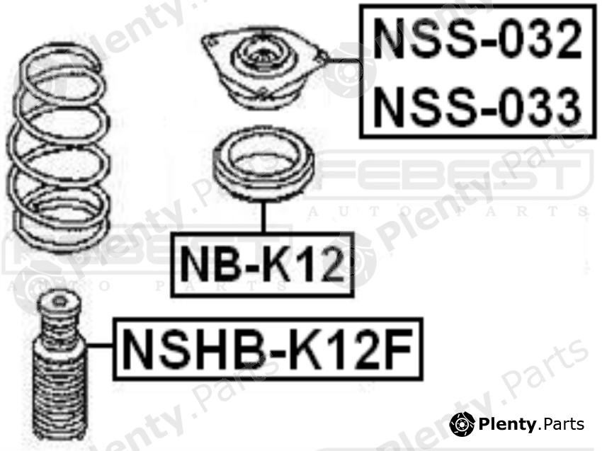  FEBEST part NSS032 Mounting, shock absorbers