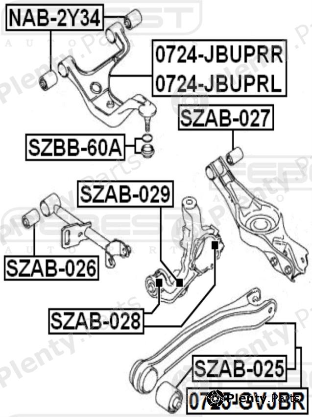  FEBEST part SZAB028 Bush, control arm mounting