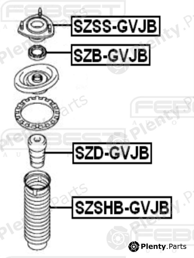  FEBEST part SZSSGVJB Mounting, shock absorbers