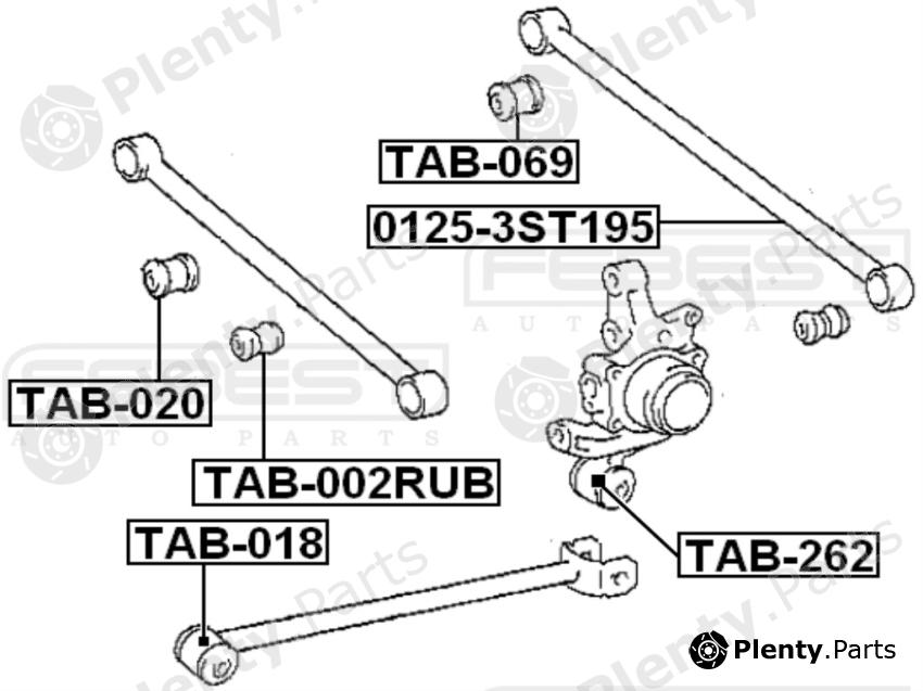  FEBEST part TAB002RUB Bush, control arm mounting