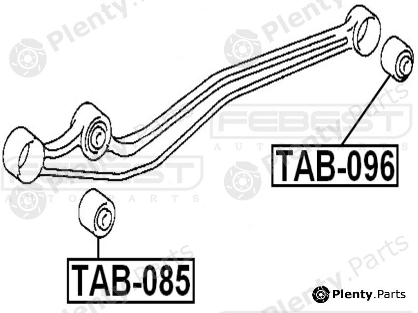  FEBEST part TAB096 Control Arm-/Trailing Arm Bush