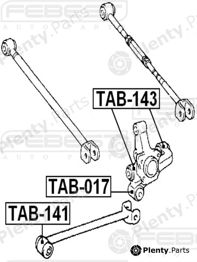  FEBEST part TAB141 Control Arm-/Trailing Arm Bush