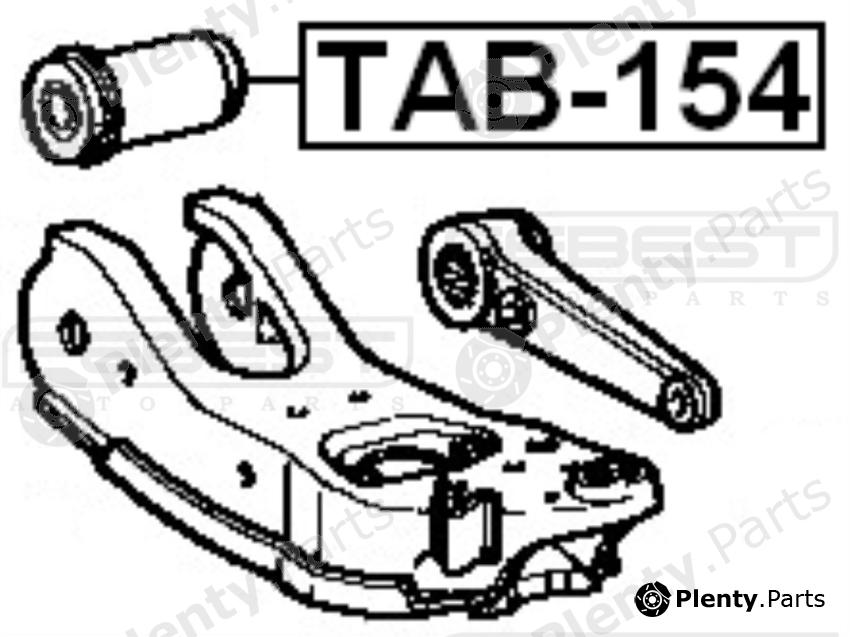  FEBEST part TAB-154 (TAB154) Control Arm-/Trailing Arm Bush