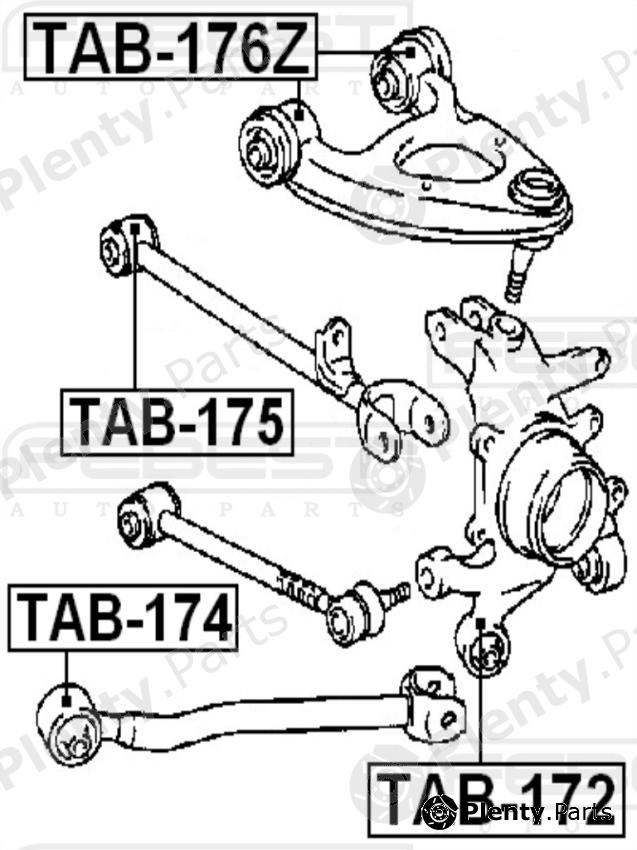  FEBEST part TAB-174 (TAB174) Control Arm-/Trailing Arm Bush