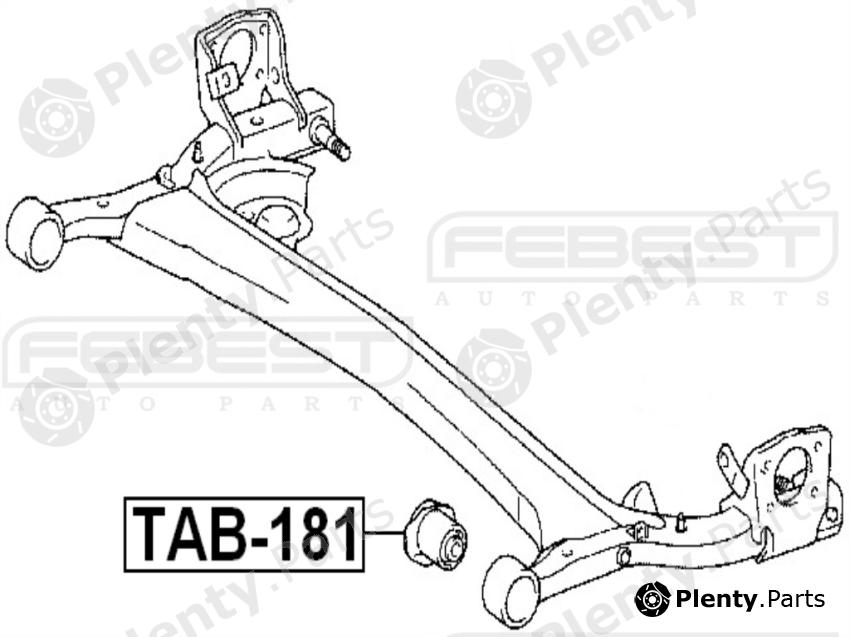  FEBEST part TAB181 Mounting, axle beam