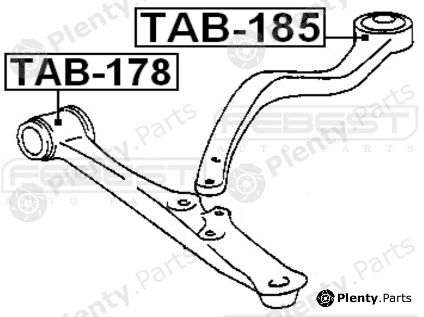  FEBEST part TAB185 Control Arm-/Trailing Arm Bush